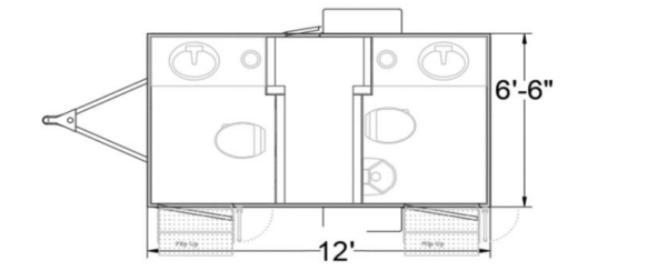 2 STATION 12' PRIVATE PORTABLE RESTROOM - Image 2